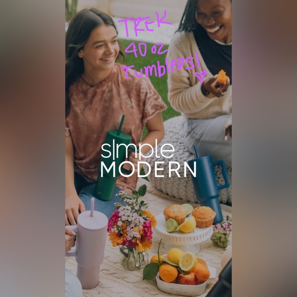 Simple Modern TREK 40oz Tumbler in Bubblegum Checkmate 😍 New 🆕 & Never Used 😍 - Picture 15 of 17